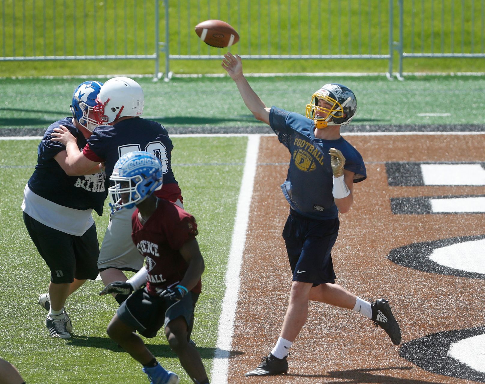 Class B All-Star football practice